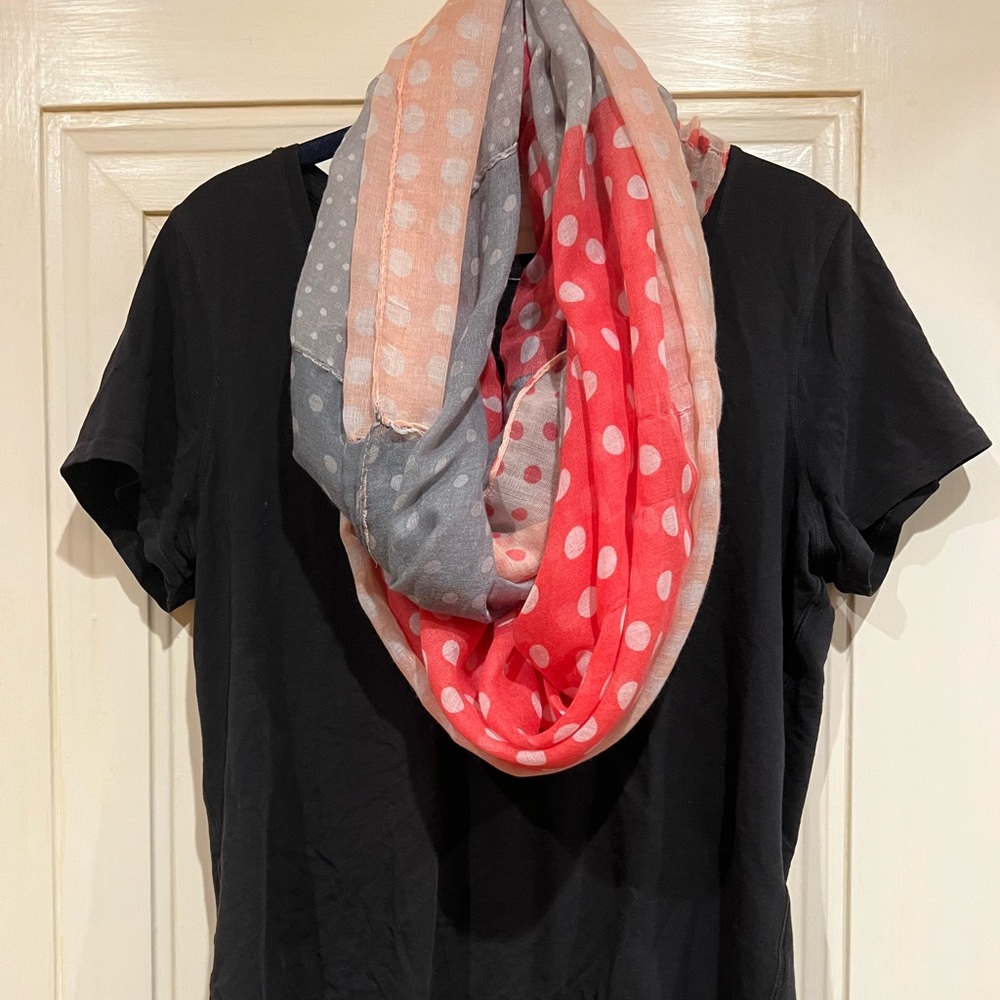 Rose pink, Gray, and White Scarf